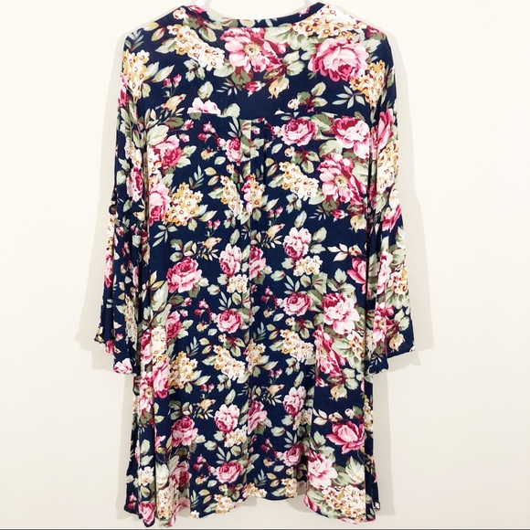 Altar’d State Floral Peasant Dress Flowy Blue S - Picture 2 of 6